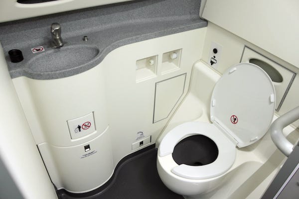 Bathroom in an airplane