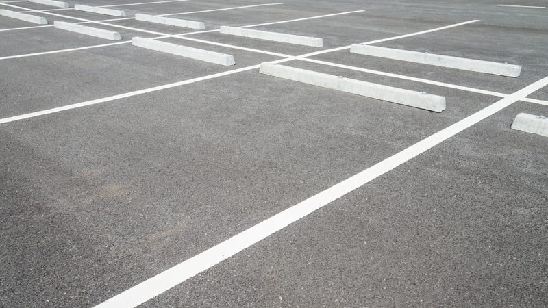 Empty space outdoor asphalt car parking lot - stock photo