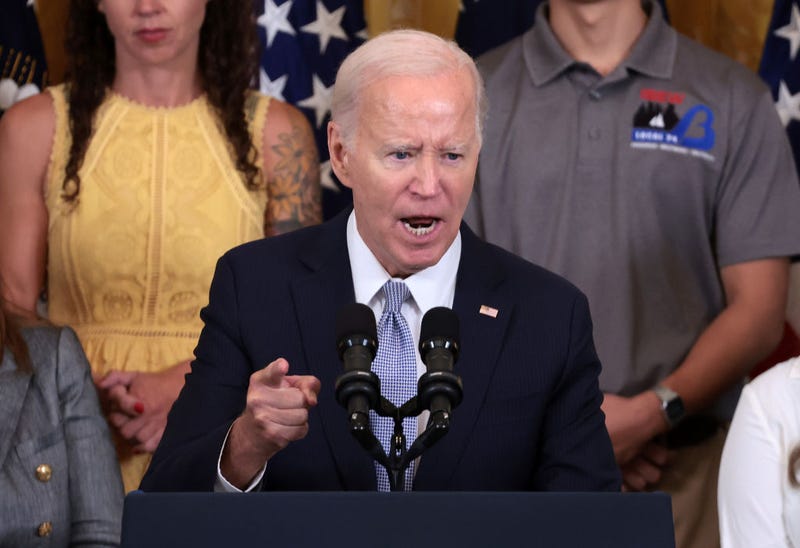 U.S. President Joe Biden delivers remarks on the first anniversary of the Inflation Reduction Act in the East Room at the White House on August 16, 2023 in Washington, DC. The Inflation Reduction Act aims to curb inflation by reducing the federal government budget deficit, lowering prescription drug prices, and investing into clean domestic energy programs. (Photo by Win McNamee/Getty Images)