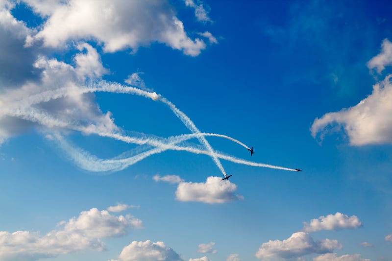 FILE: Planes in a formation at an airshow
