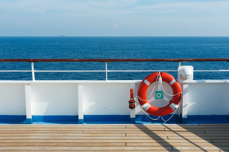 Deck of a cruise ship. 