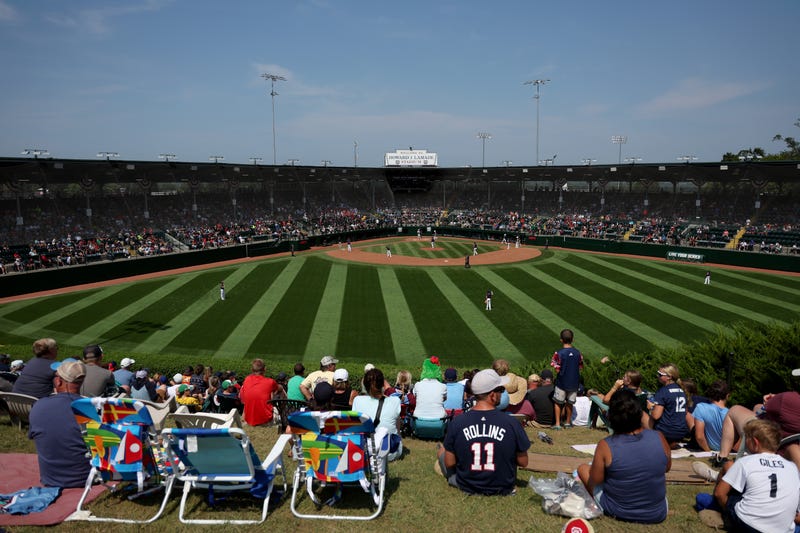 SOUTH WILLIAMSPORT, PENNSYLVANIA - AUGUST 20: A general view from the outfield during a Little League World Series game at Lamade Stadium on August 20, 2023 in South Williamsport, Pennsylvania.