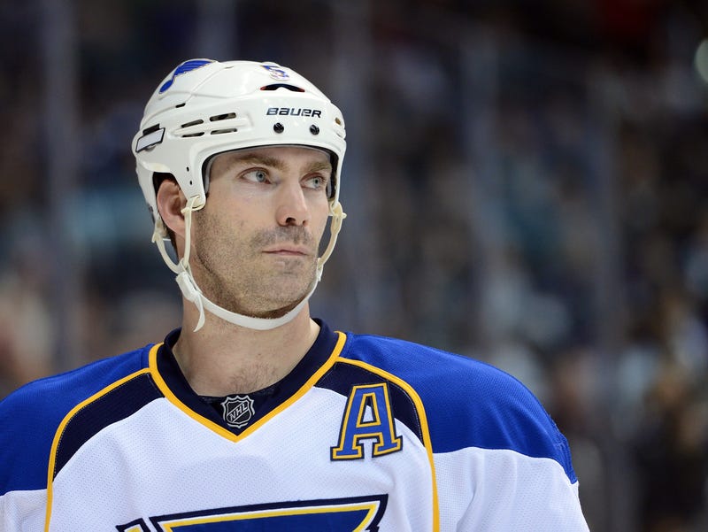 close up of former blues player barret jackman in his uniform