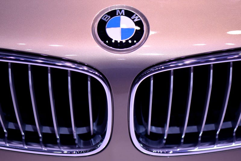 BMW logo on front of car