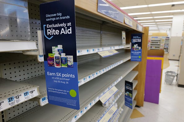 Rite Aid closing, shelves mostly bare