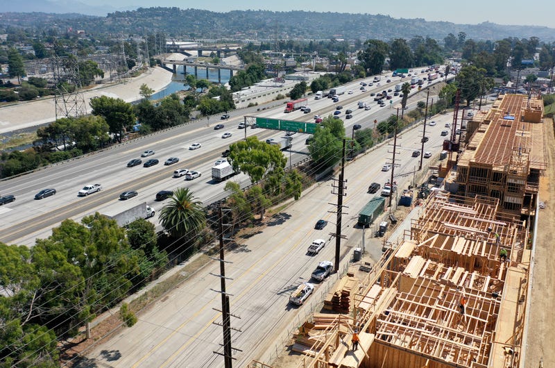 housing construction along the freeway