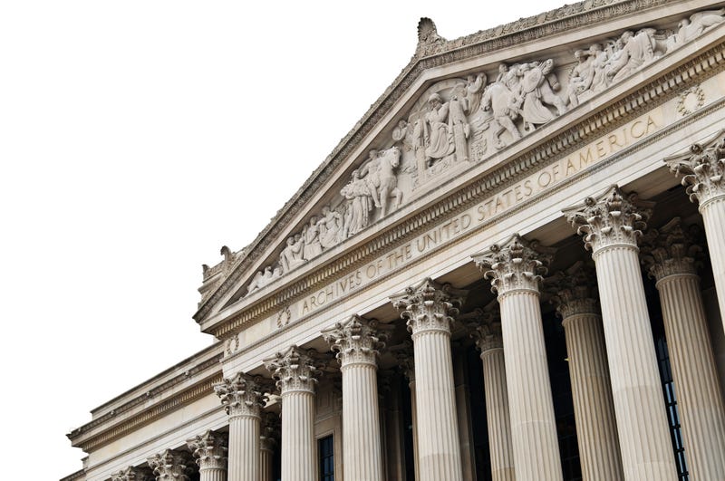 The U.S. National Archive building in Washington, D.C.