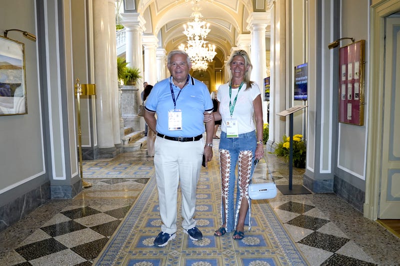 Sen. Bob Menendez and his wife Nadine Mendez attend the 49th Edition Of 'Cernobbio Forum' Hosted By The European House-Ambrosetti on Sept. 11, 2023, in Cernobbio, Italy