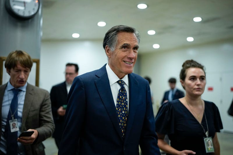 Sen. Mitt Romney (R-UT) walks through the Senate subway at the U.S. Capitol on September 11, 2023 in Washington, DC.