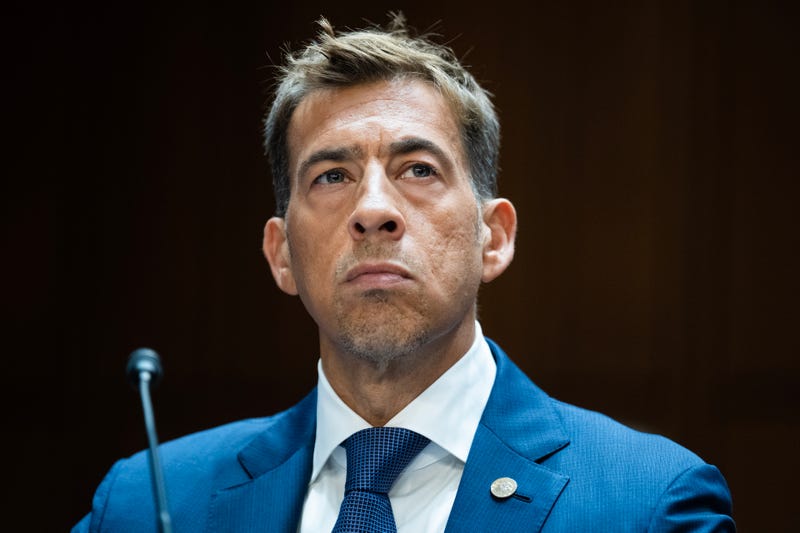 Alexi Giannoulias, Illinois secretary of state, testifies during the Senate Judiciary Committee hearing titled "Book Bans: Examining How Censorship Limits Liberty and Literature," on Tuesday, Sept. 12, 2023.