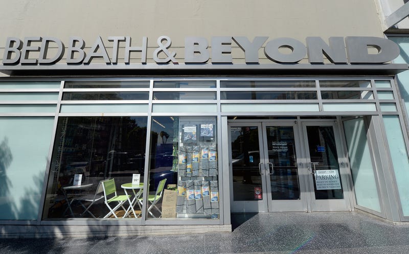 Sign at a Bed Bath & Beyond store on April 10, 2013 in Los Angeles, California. The home goods retailer is expected to release fourth-quarter earnings figures after the closing bell.