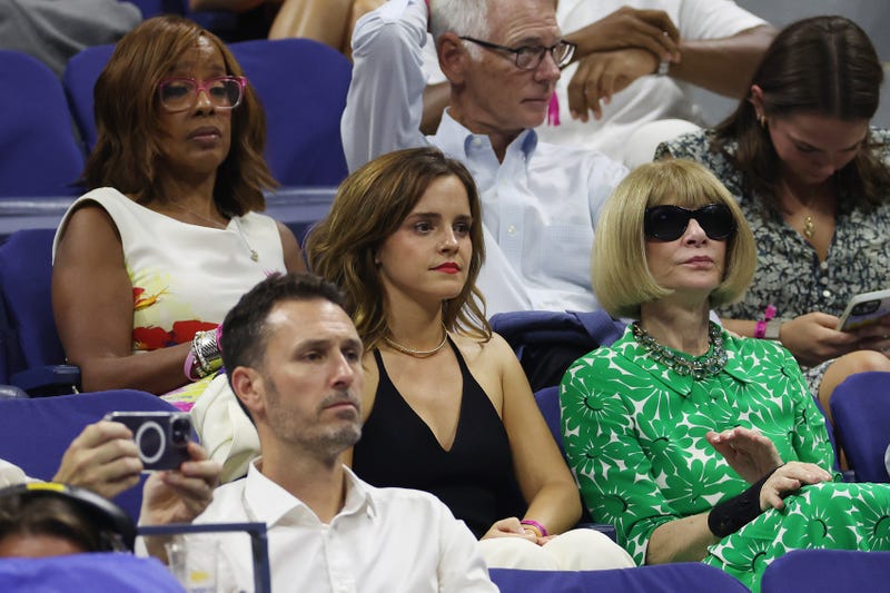 Emma Watson and Anna Wintour attend the 2023 US Open at the USTA Billie Jean King National Tennis Center on Sept. 5, 2023 in Queens