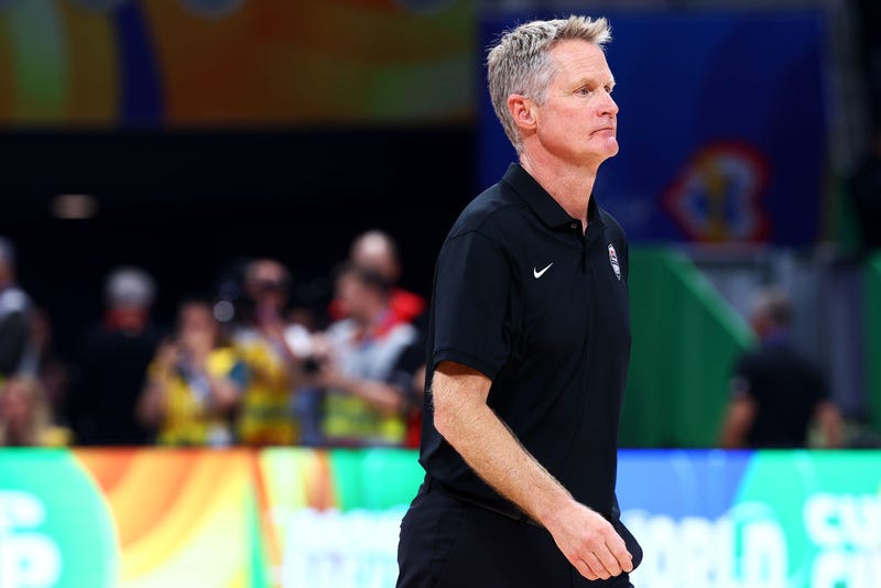Head coach Steve Kerr of the United States walks off the court after the FIBA Basketball World Cup semifinal game loss to Germany at Mall of Asia Arena on September 08, 2023 in Manila, Philippines.