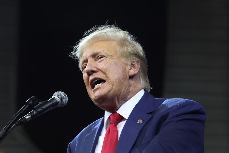 Republican presidential candidate former President Donald Trump speaks at the Monument Leaders Rally hosted by the South Dakota Republican Party on September 08, 2023 in Rapid City, South Dakota.