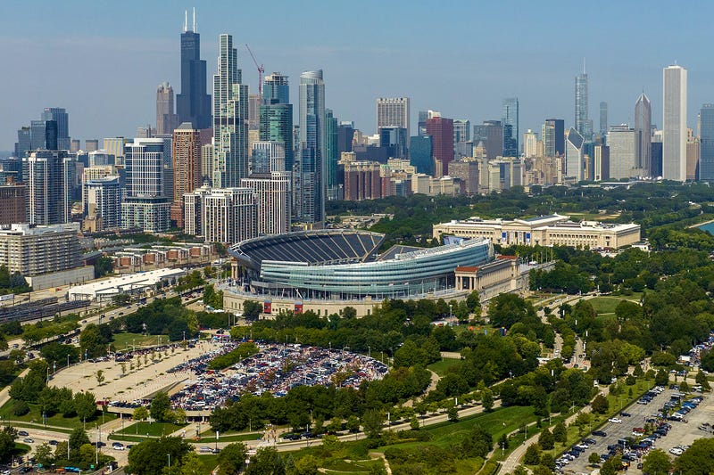 aerial view of Soldier Field