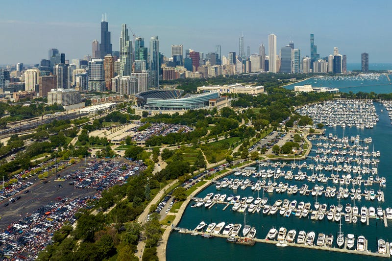 aerial view of Soldier Field