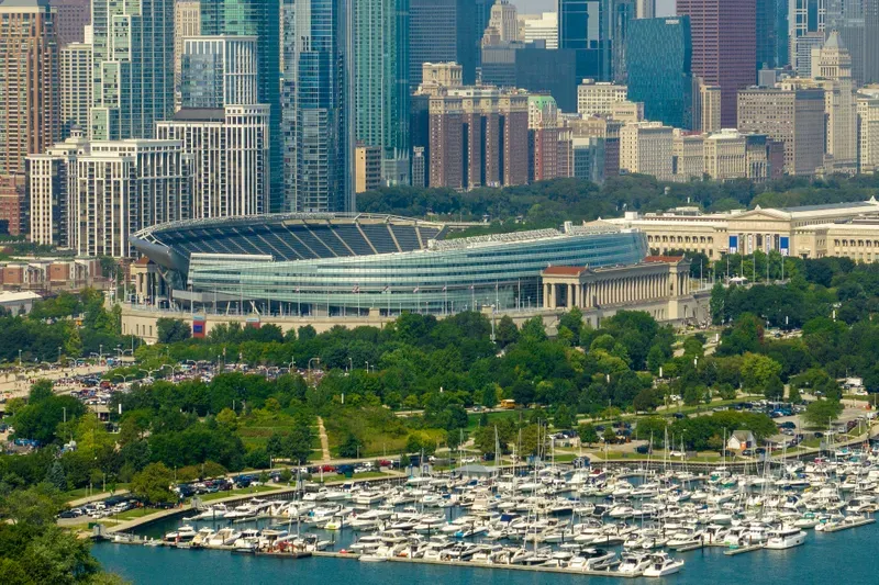 aerial view of Soldier Field
