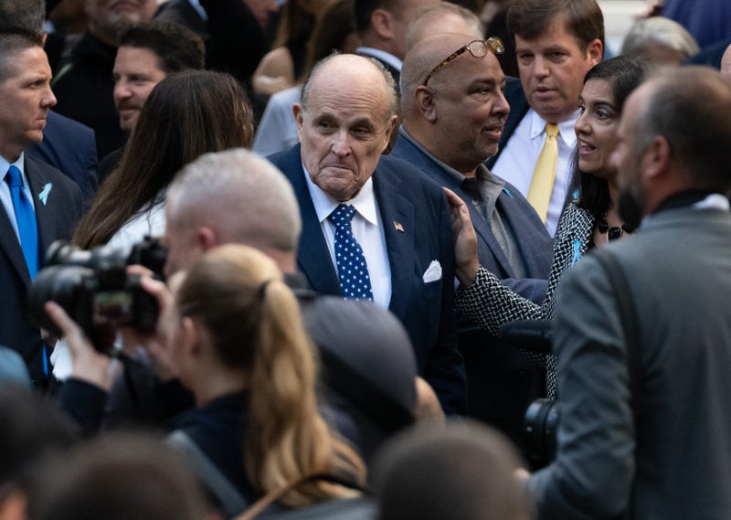 Former mayor Rudy Giuliani attends the services at the 9/11 Memorial and Museum