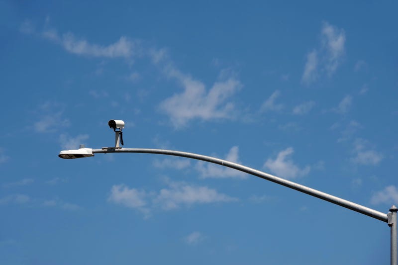 Surveillance camera on a street light