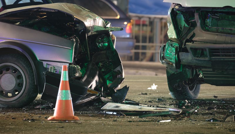 Car crash scene