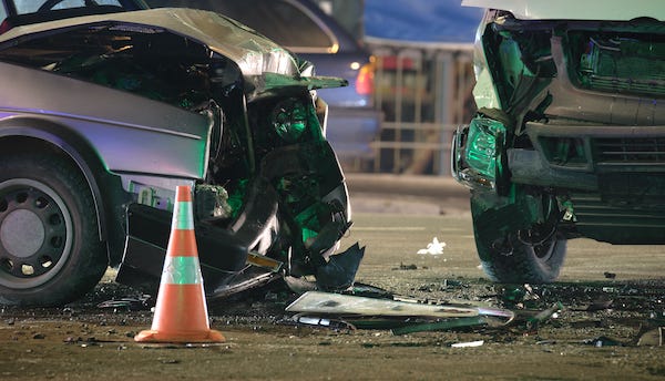 Two cars heavily damaged following collision