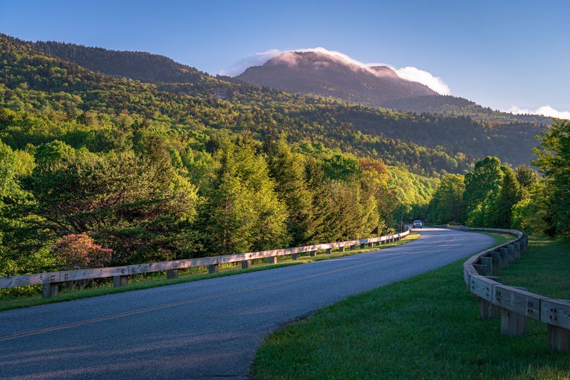 Beautiful scenery Grandfather Mountain from Blue Ridge Parkway, North Carolina.