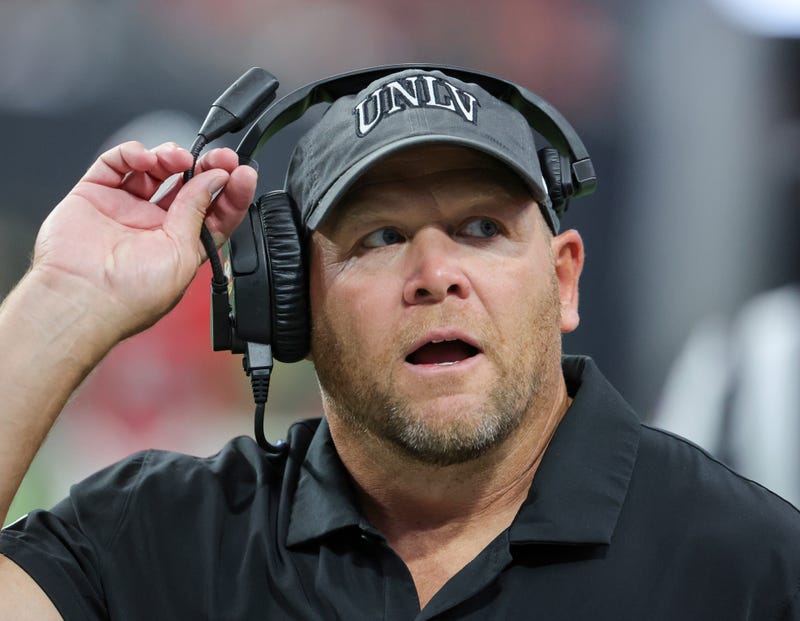 Head coach Barry Odom of the UNLV Rebels looks on in the second quarter of a game against the Vanderbilt Commodores at Allegiant Stadium on September 16, 2023 in Las Vegas, Nevada.