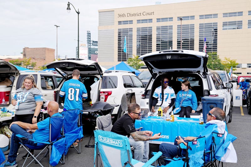 Detroit Lions fans tailgating
