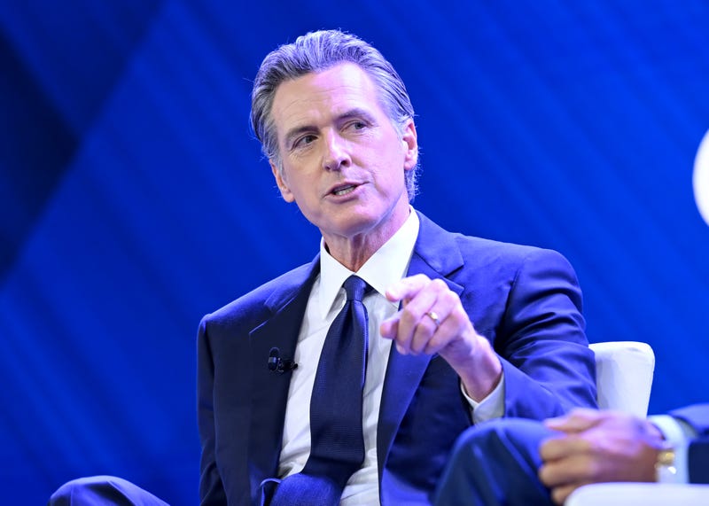 NEW YORK, NEW YORK - SEPTEMBER 18: California Gov. Gavin Newsom speaks onstage during the Clinton Global Initiative September 2023 Meeting at New York Hilton Midtown on September 18, 2023 in New York City.