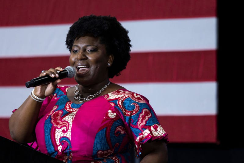 Joanna McClinton campaigns for John Fetterman during his 2022 run for the U.S. Senate.