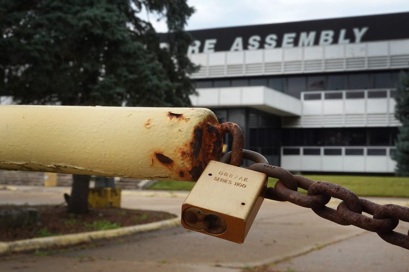 A locked gate secures and entrance at Stellantis' Belvidere Assembly Plant on Sept. 19, 2023, in Belvidere.