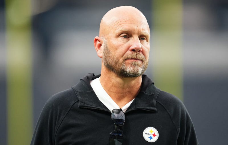 Offensive coordinator Matt Canada looks on during warm-ups