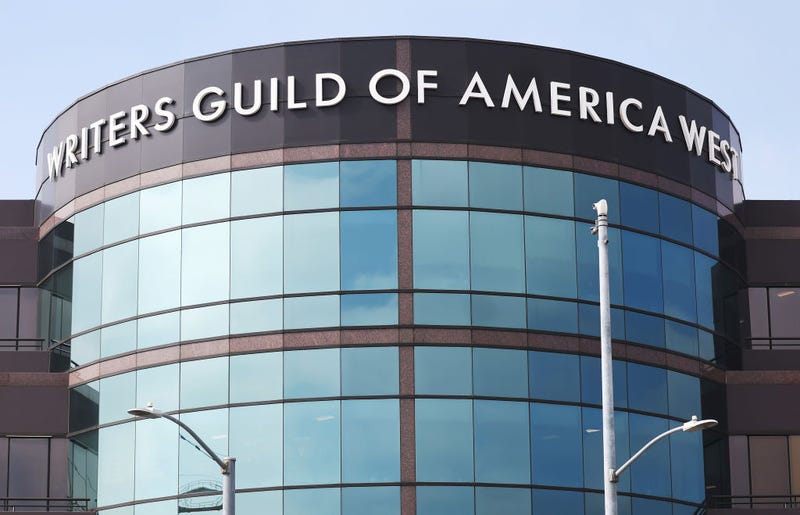 The Writers Guild of America West headquarters is viewed on September 25, 2023 in Los Angeles, California. 