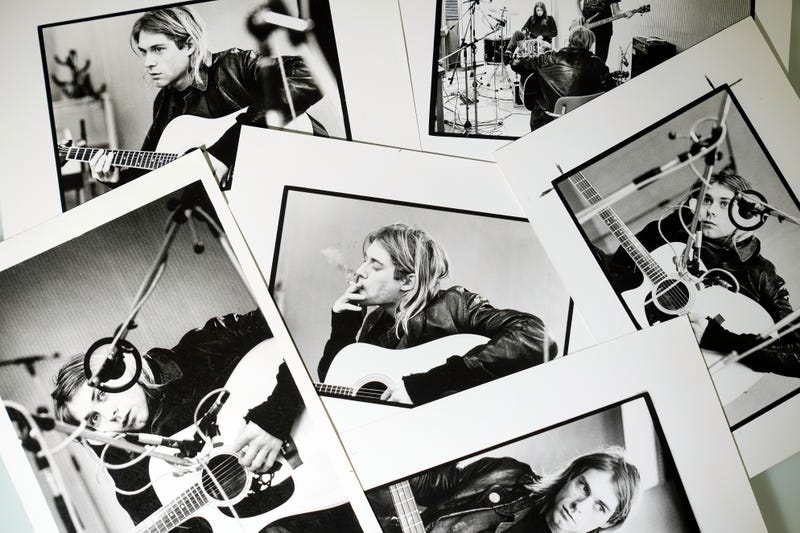 Kurt Cobain playing the guitar
