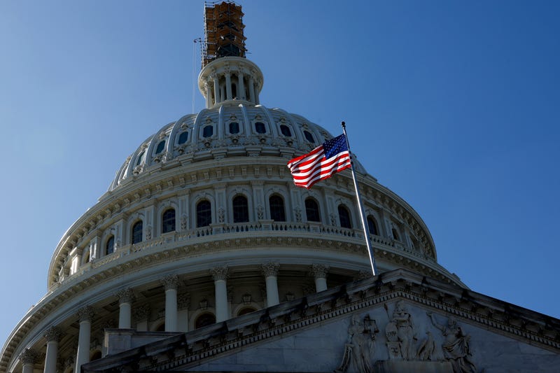 Scaffolding covers the Statue of Freedom atop the U.S. Capitol dome on Sept. 27, 2023, in Washington, D.C.