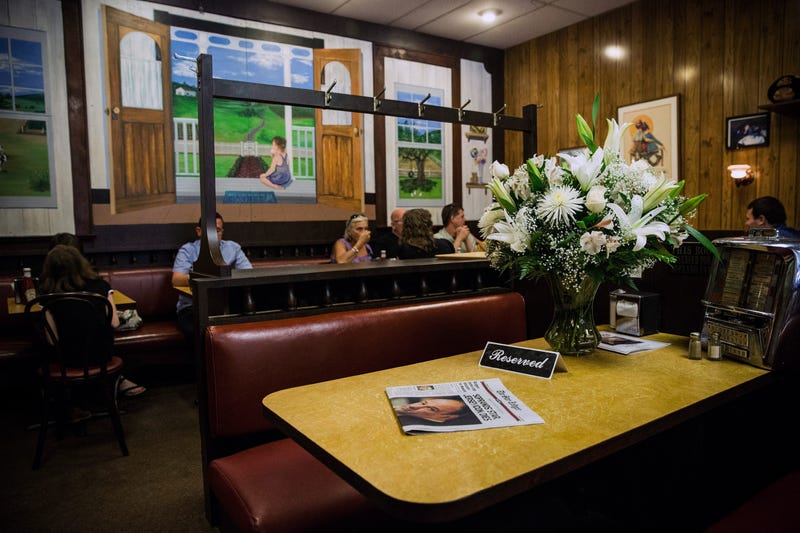 The booth at which the final scene of the final episode of the HBO show, "The Sopranos," was filmed, is seen at Holsten's restaurant on June 20, 2013 in Bloomfield, New Jersey.