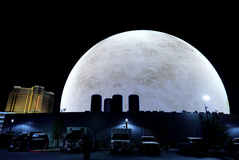 Sphere lights up during the venue's grand opening on September 29, 2023 in Las Vegas, Nevada. 