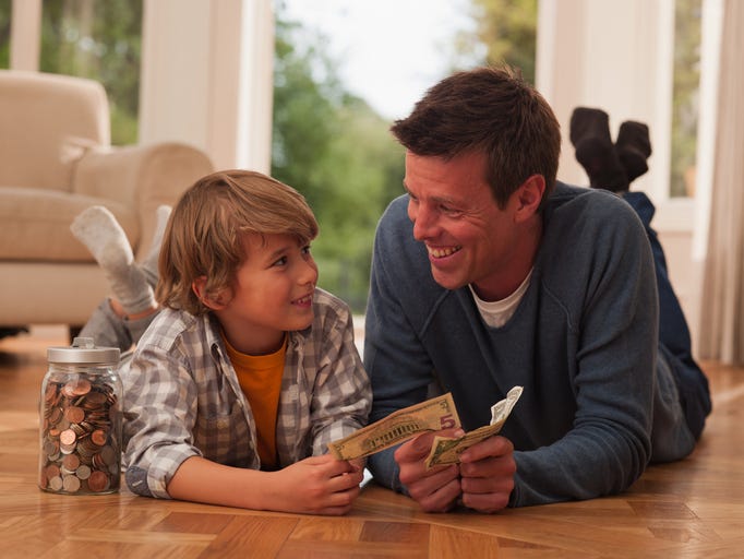 Father betting with son