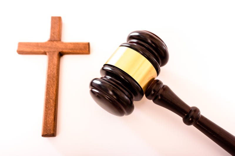 Cross and gavel