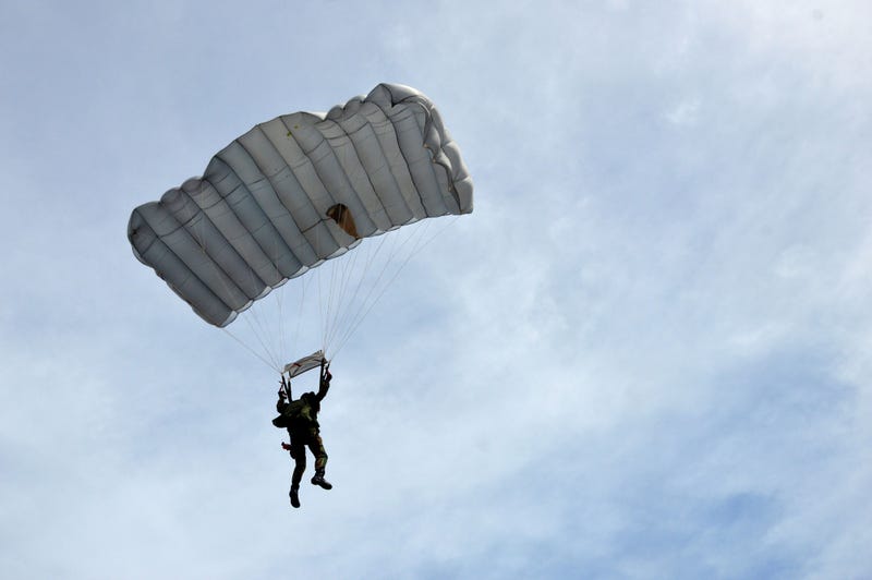 Person skydiving.