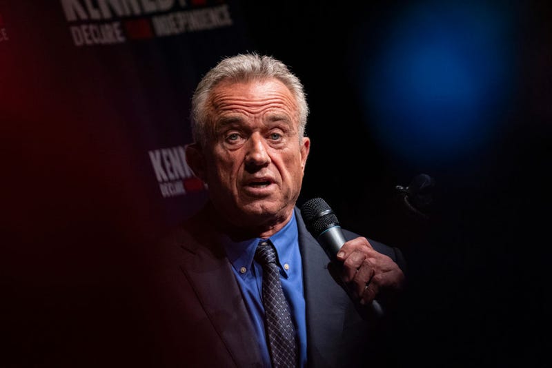 Independent presidential candidate Robert F. Kennedy Jr. speaks during a campaign event "Declare Your Independence Celebration" at Adrienne Arsht Center for the Performing Arts of Miami-Dade County on October 12, 2023 in Miami, Florida. Miami is the first stop of three that Robert F. Kennedy Jr. will do in Florida with his Declare Your Independence Celebration event, announcing that he dropped his Democratic bid for president and will run as an independent candidate. (Photo by Eva Marie Uzcategui/Getty Images)