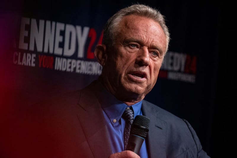 Independent presidential candidate Robert F. Kennedy Jr. speaks during a campaign event "Declare Your Independence Celebration" at Adrienne Arsht Center for the Performing Arts of Miami-Dade County on October 12, 2023 in Miami, Florida. Miami is the first stop of three that Robert F. Kennedy Jr. will do in Florida with his Declare Your Independence Celebration event, announcing that he dropped his Democratic bid for president and will run as an independent candidate. (Photo by Eva Marie Uzcategui/Getty Images)