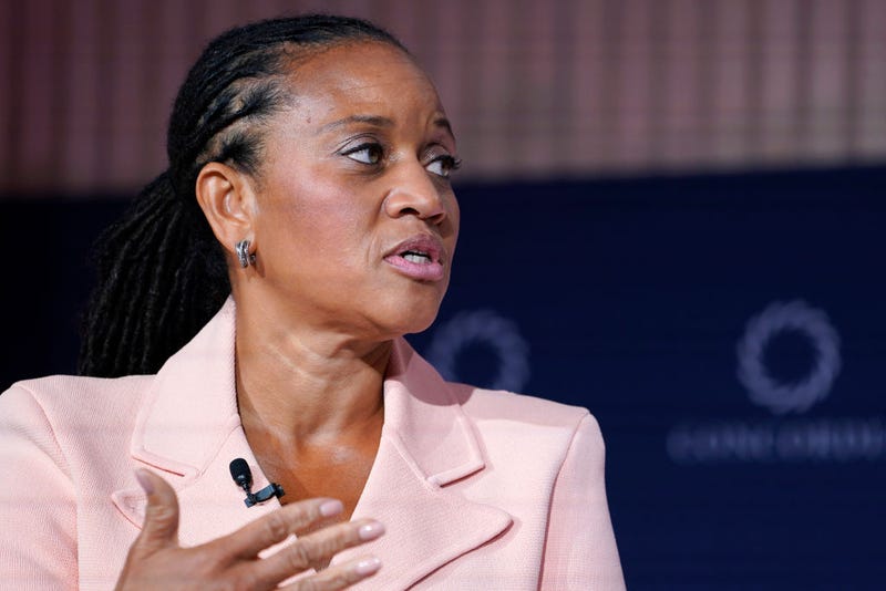 First Deputy Mayor, NYC Office Of The Mayor, Sheena Wright speaks during the 2023 Concordia Annual Summit at Sheraton New York on Sept. 20, 2023