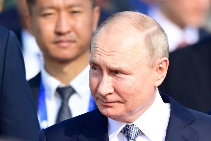 Russia's President Vladimir Putin arrives at Beijing Capital International Airport to attend the Third Belt and Road Forum on October 17, 2023 in Beijing, China. 