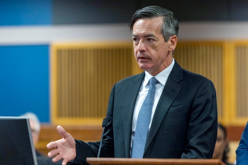 enneth Chesebro speaks to Fulton County Superior Court Judge Scott McAfee during a hearing where Chesebro accepted a plea deal from the Fulton County District Attorney at the Fulton County Courthouse October 20, 2023 in Atlanta, Georgia. 