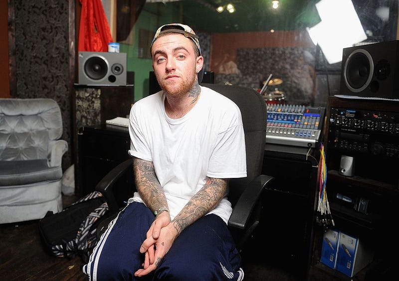 FILE - MAC Miller performs during Behind The Scenes With MAC Miller Filming Music Choice's "Take Back Your Music" Campaign at Music Choice on July 17, 2013 in New York City.