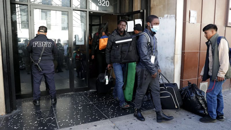 Over 100 migrants were relocated from the Touro migrant shelter, pictured above, after the FDNY ordered its closure due to problems with the fire alarm system.