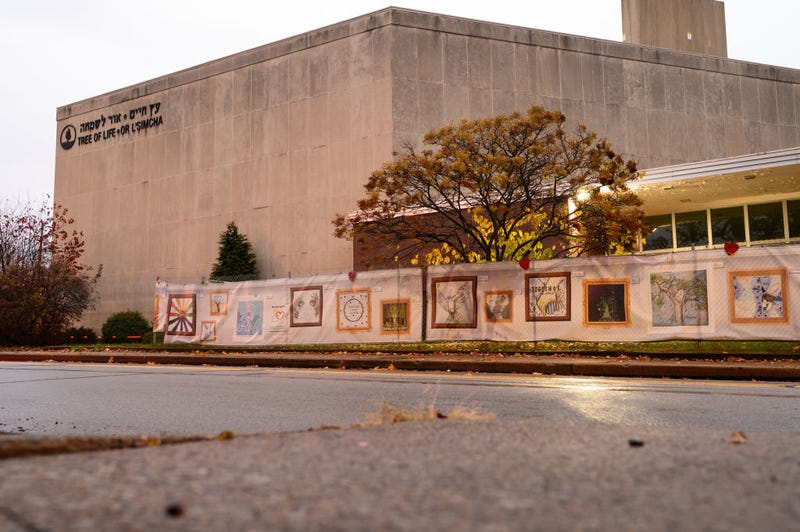 The Tree of Life synagogue on the fifth anniversary of the attack on October 27, 2023 in Pittsburgh, Pennsylvania. 