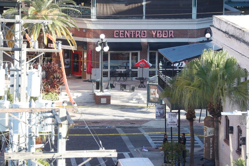The Tampa Police Department and the Hillsborough County Sheriff's Office investigates a fatal shooting in the Ybor City neighborhood on October 29, 2023 in Tampa, Florida.