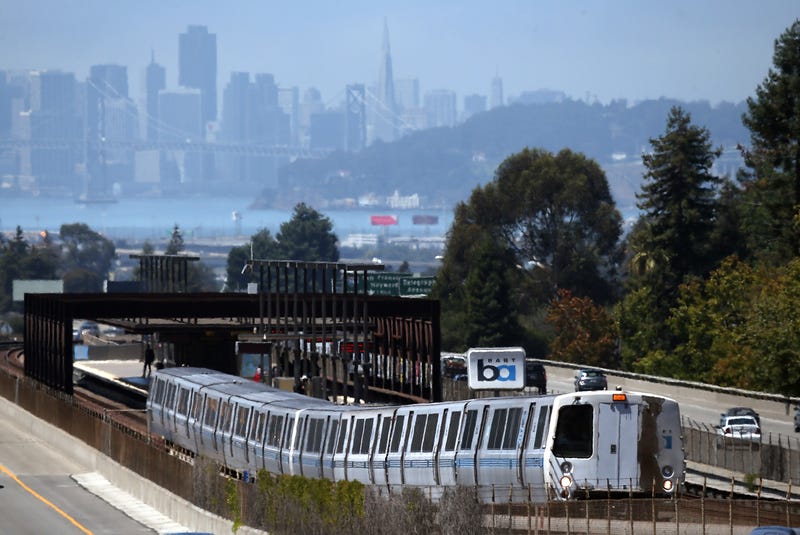 A Bay Area Rapid Transit (BART) train pulls away from the Rockridge station on August 2, 2013 in Oakland, California.